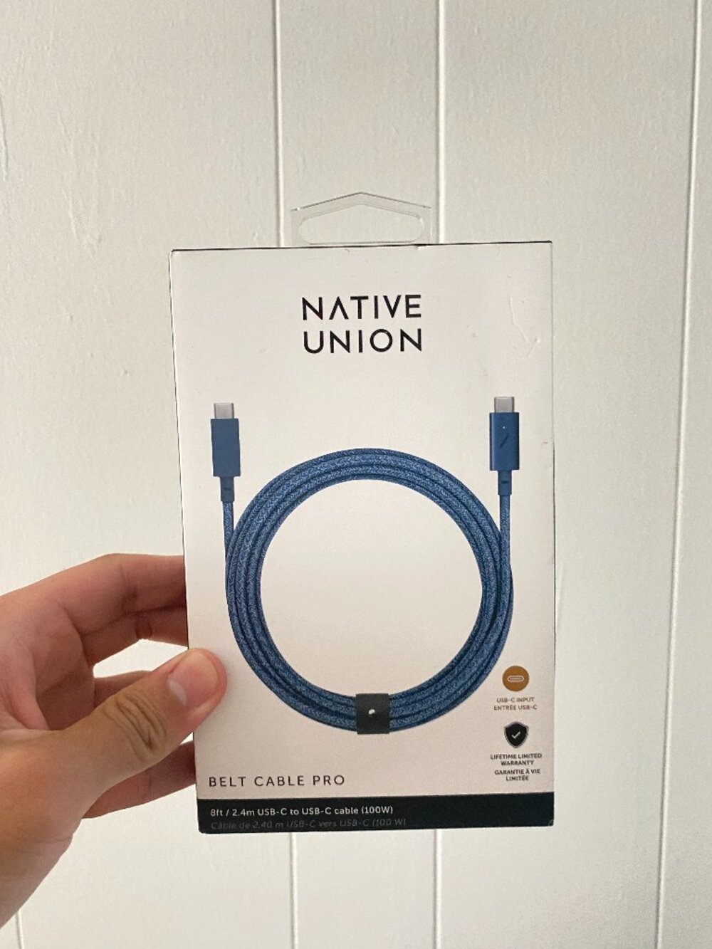 Native Union Belt Cable Pro (8 ft / 2.4 m USB-C to USB-C Cable) Indigo Blue